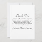 Carte De Remerciements Memorial Modern 6 Photo Collage Sympathy Keepsaké (Dos)