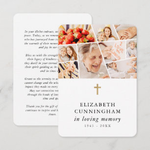 Carte De Remerciements Memorial Modern Simple 9 Photos Prière