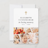 Carte De Remerciements Memorial Modern Simple 9 Photos Prière (Devant)