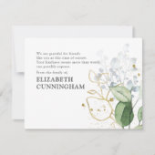 Carte De Remerciements Mémorial Moderne Aquarelle Verdure (Devant)