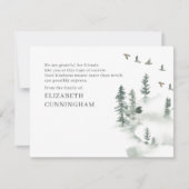 Carte De Remerciements Mémorial Moderne Aquarelle Verdure Forêt de pins (Devant)