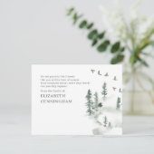 Carte De Remerciements Mémorial Moderne Aquarelle Verdure Forêt de pins (Debout devant)