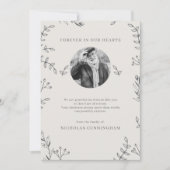 Carte De Remerciements Mémorial moderne Foliage simple Botanique (Devant)