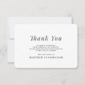 Carte De Remerciements Mémorial moderne simple en mémoire d'amour (Devant)