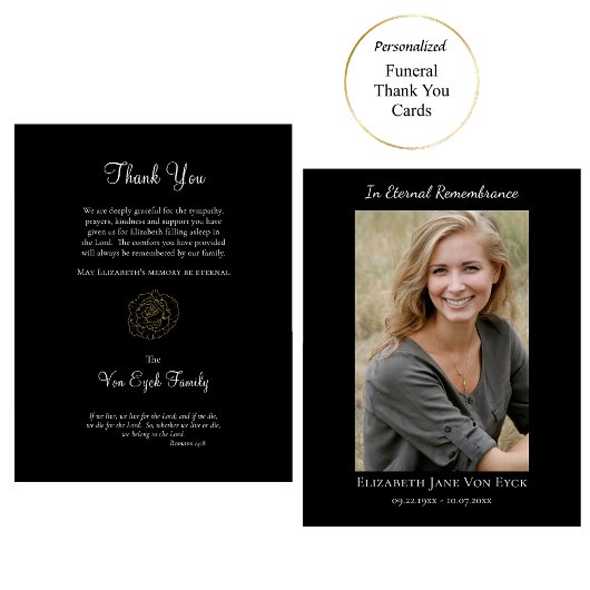 Carte De Remerciements Mémorial orthodoxe du Rose d'or