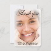 Carte De Remerciements Mémorial photo blanc rose doux (Devant)