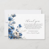 Carte De Remerciements Mémorial photo bleu et blanc Dusty (Devant)