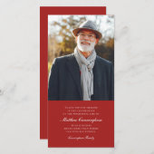 Carte De Remerciements Mémorial photo classique et simple (Devant / Derrière)