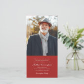 Carte De Remerciements Mémorial photo classique et simple (Debout devant)