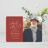 Carte De Remerciements Mémorial photo de calligraphie classique et simple (Debout devant)