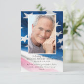 Carte De Remerciements Mémorial photo du drapeau américain (Debout devant)