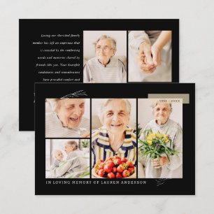 Carte De Remerciements Memorial Simple Modern 7 - Grille photo Prière