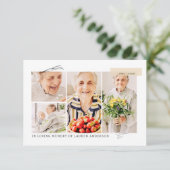 Carte De Remerciements Memorial Simple Modern 7 - Grille photo Prière (Debout devant)