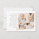 Carte De Remerciements Memorial Simple Modern 7 - Grille photo Prière (Dos)