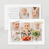 Carte De Remerciements Memorial Simple Modern 7 - Grille photo Prière (Devant / Derrière)