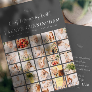 Carte De Remerciements Mémorial Simple Moderne Minimaliste 25 Photo