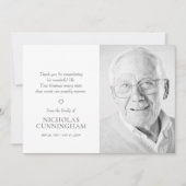 Carte De Remerciements Memorial Simple Photo moderne (Devant)