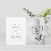 Carte De Remerciements Memorial Simple Photo moderne (Debout devant)