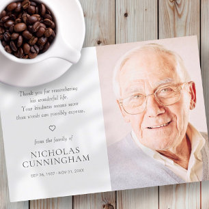 Carte De Remerciements Memorial Simple Photo moderne