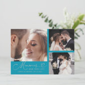 Carte De Remerciements Memories Made With Love Wedding Aqua Multi Photo (Debout devant)