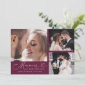 Carte De Remerciements Memories Made With Love Wedding Cranberry Photo (Debout devant)