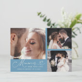 Carte De Remerciements Memories Made With Love Wedding Denim Blue Photo (Debout devant)