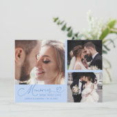 Carte De Remerciements Memories Made With Love Wedding Icy Blue Photo (Debout devant)