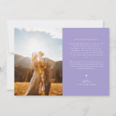 Carte De Remerciements Memories Made With Love Wedding Lilac Photo (Dos)