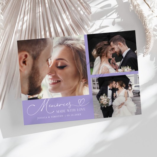 Carte De Remerciements Memories Made With Love Wedding Lilac Photo