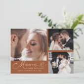 Carte De Remerciements Memories Made With Love Wedding Terracotta Photo (Debout devant)