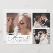 Carte De Remerciements Memories Made With Love Wedding White Multi Photo (Devant)