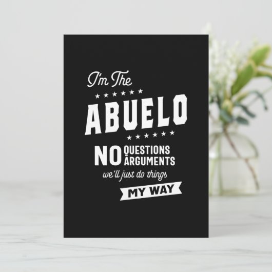 Carte De Remerciements Mens I'm The Abuelo No Questions Arguments (Debout devant)