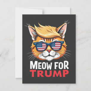 Carte De Remerciements Meow For Trump Cat Kitten Vote Élection