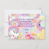 Carte De Remerciements Meow-gique anniversaire enfants arc-en-ciel catico (Devant)