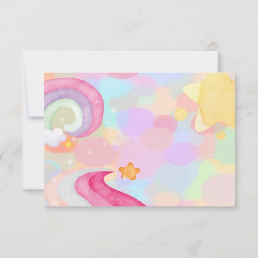 Carte De Remerciements Meow-gique anniversaire enfants arc-en-ciel catico (Dos)