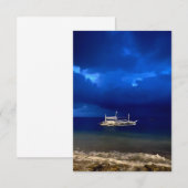 Carte De Remerciements Mer nocturne. panneau de piédestal (Devant / Derrière)