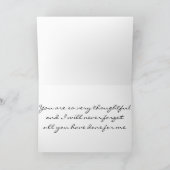 CARTE DE REMERCIEMENTS "MERCI" AVEC MESSAGE SINCÈRE (Intérieur)