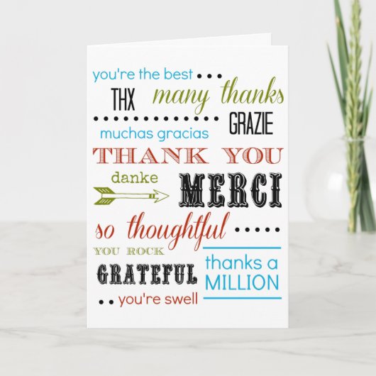 Carte de remerciements - Merci beaucoup (Devant)