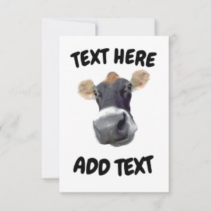 Carte De Remerciements Merci, Cow Face