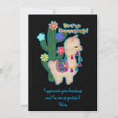 Carte De Remerciements Merci! | Cute Llama | Vous Customisez (Dos)