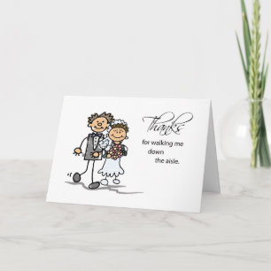 Carte De Remerciements Merci, de m'avoir accompagnée à l'autel Stick Figu