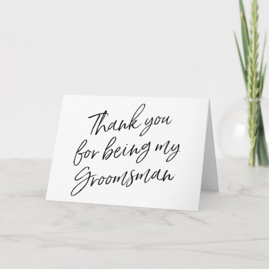 Carte De Remerciements "Merci d'être mon groomsman" (Devant)