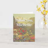 Carte de remerciements "Merci" élégant (Fleur jaune)
