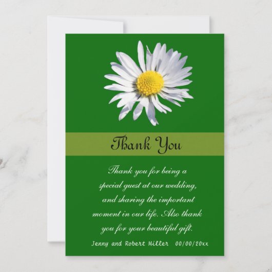 Carte De Remerciements Merci, fleur de l'aisée blanche (Devant)