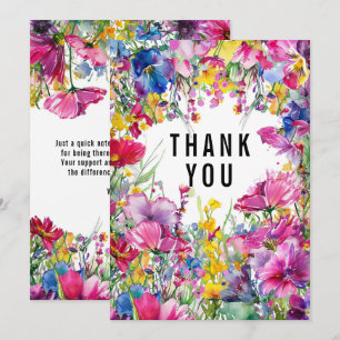 Carte De Remerciements 🌺🌸🏵️Merci FLEURS DE PRAIRIE 