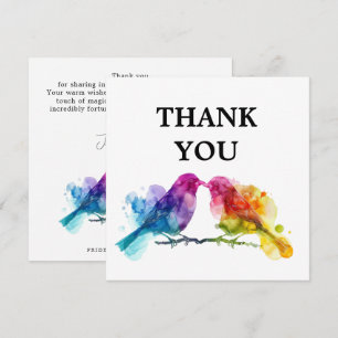 Carte De Remerciements 🌈Merci les tourtereaux LGBTQ+ arc-en-ciel