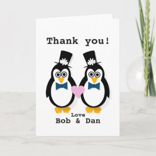Carte De Remerciements "Merci !" M. et M. Customisable Penguin Card