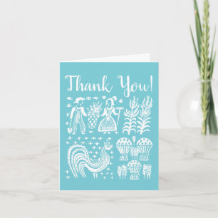 Carte De Remerciements Merci! - Motif Pyrex Vintage - Papier