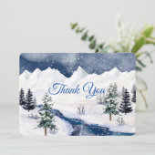 Carte De Remerciements Merci, Noël Mariage d'hiver sur mesure (Debout devant)