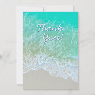 Carte De Remerciements Merci, Personnaliser le message, Turquoise Beach W
